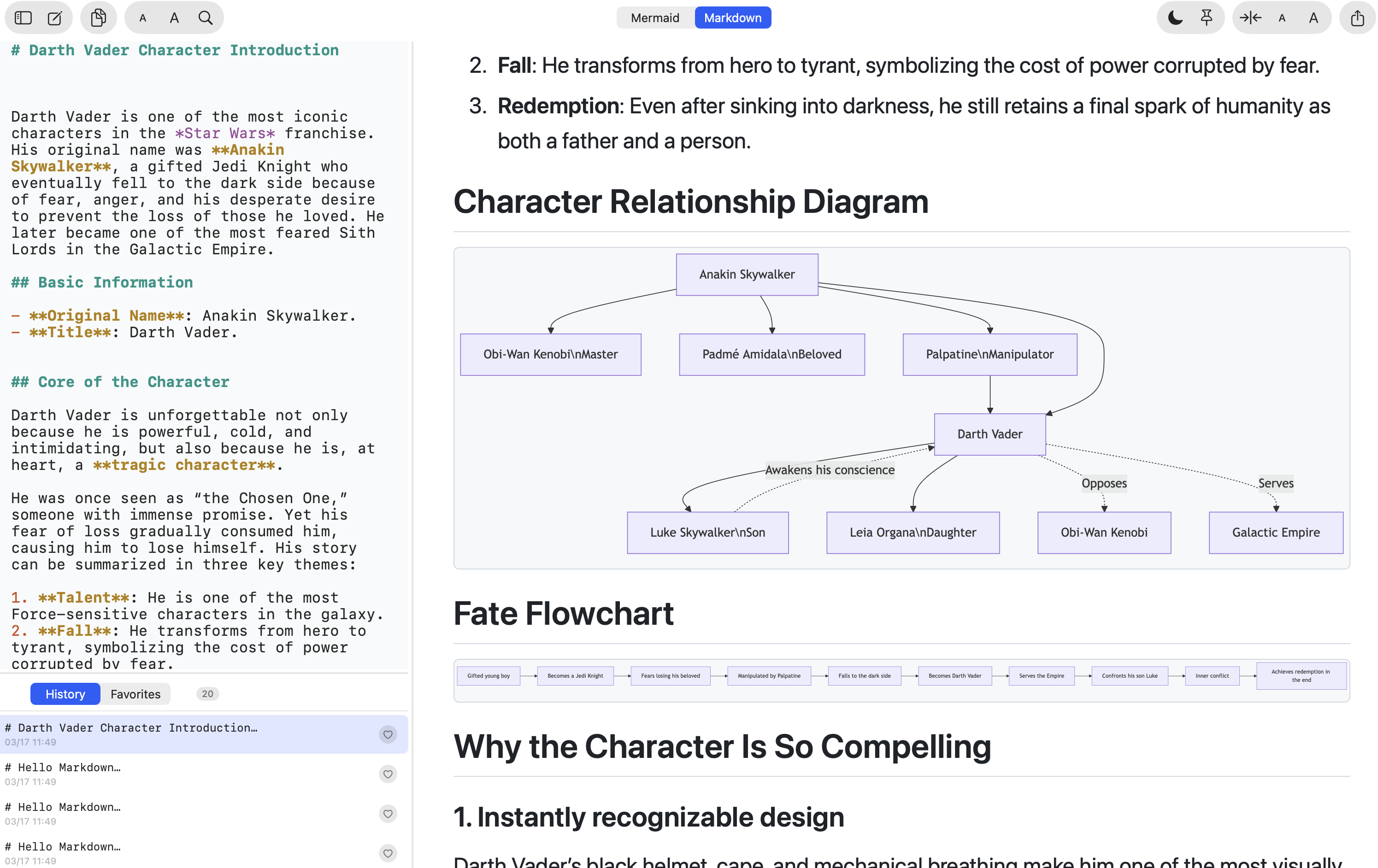 Mermaid diagram editor with live preview on Mac
